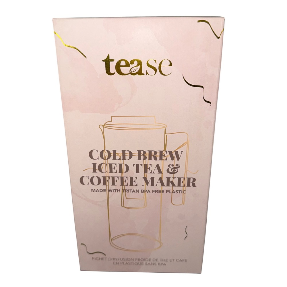 Tease Cold Brew Iced Tea & Coffee Maker White Tritan BPA Free Pitcher Infuser